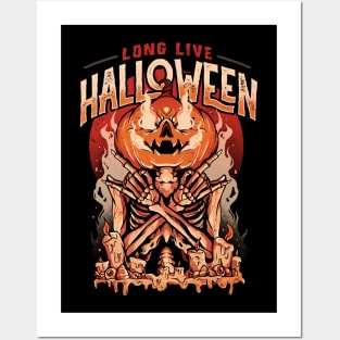 Long Live Halloween - Evil Pumpkin Skull Gift Posters and Art